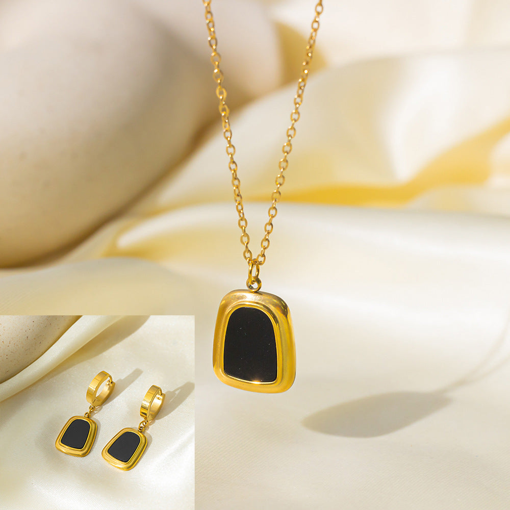 Stainless Steel Necklace Earrings Women's Jewelry Suit - FASHIONKULTUR