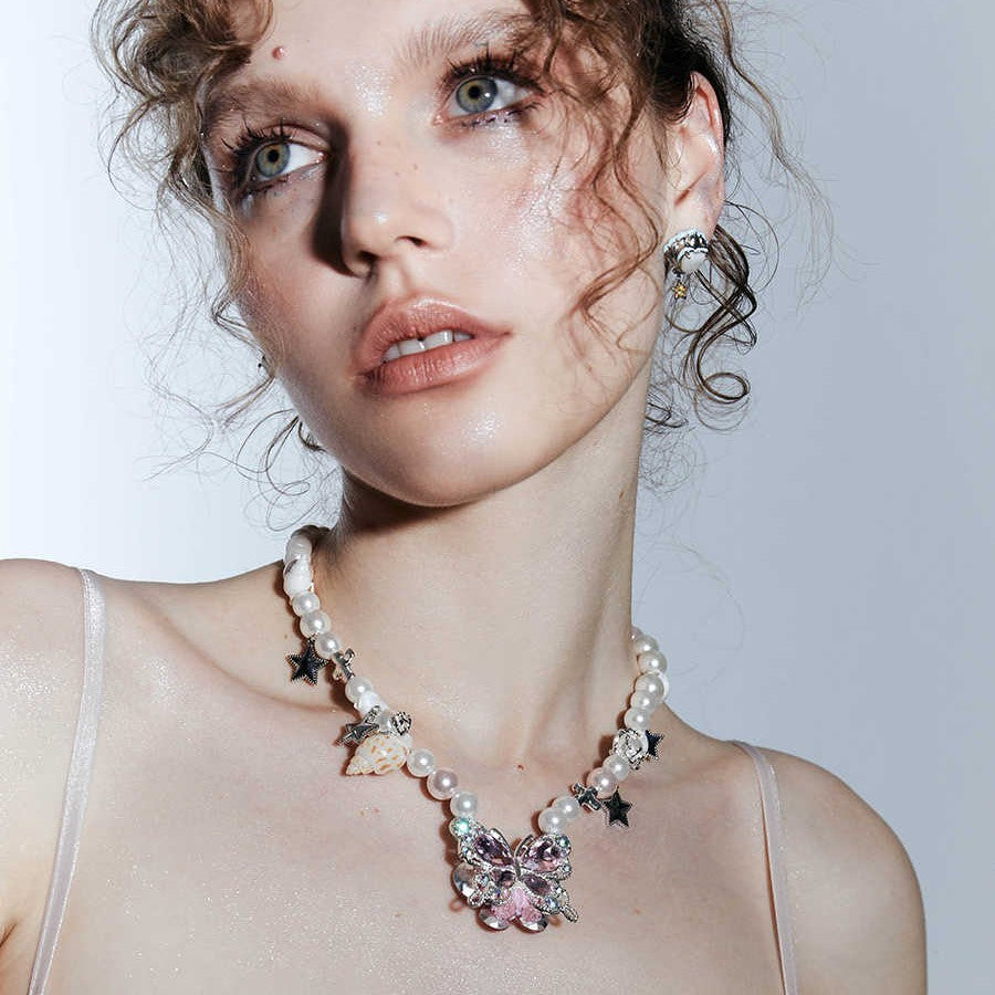 Teenage Butterfly Star Charm Niche Design Necklace - FASHIONKULTUR
