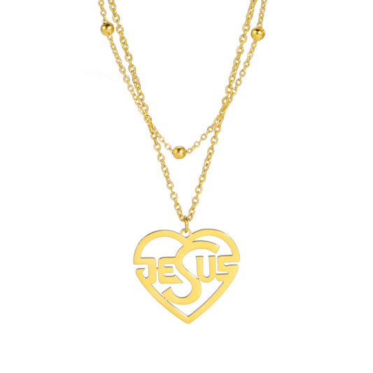 Cross Female Men's Stainless Steel Pendant Necklace - FASHIONKULTUR