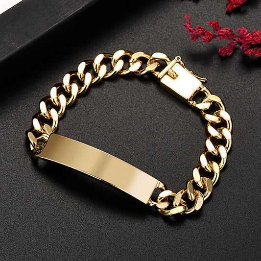 Color-preserving Plated 18K Real Gold 10MM Men's And Women's Bracelet - FASHIONKULTUR