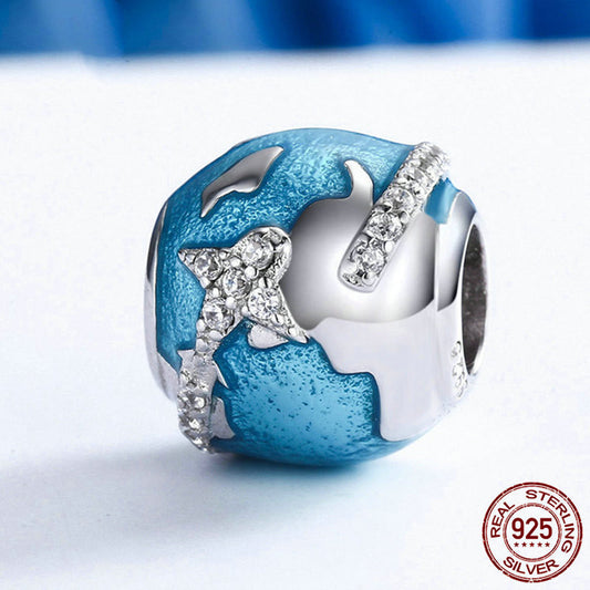 Women's Sterling Silver Around The World Loose Beads Pendant - FASHIONKULTUR