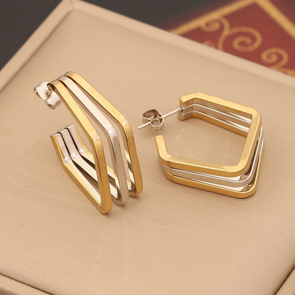 Personalized Linear Stainless Steel Earrings - FASHIONKULTUR