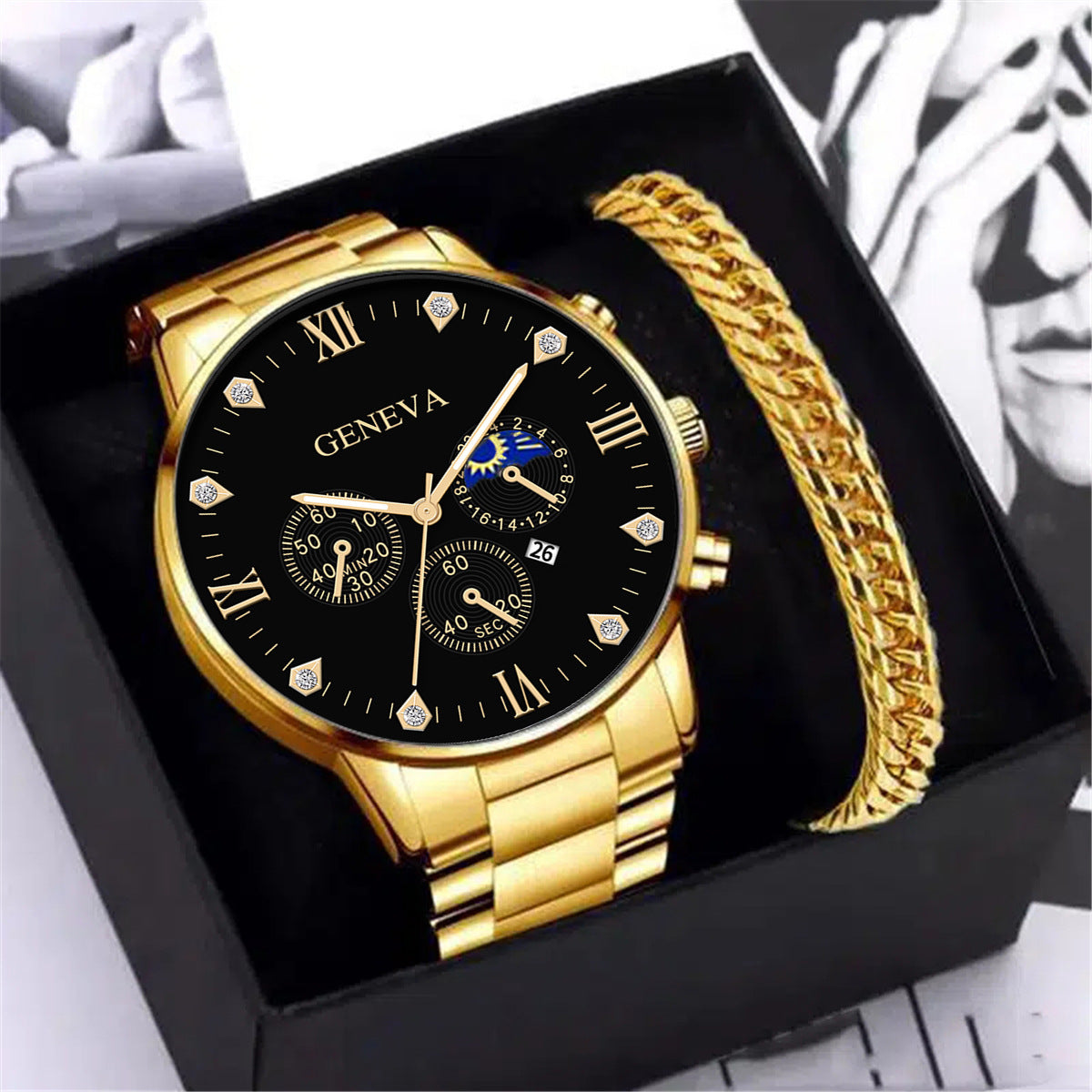 Fashion Business Men's Steel Belt Watch Band Bracelet - FASHIONKULTUR