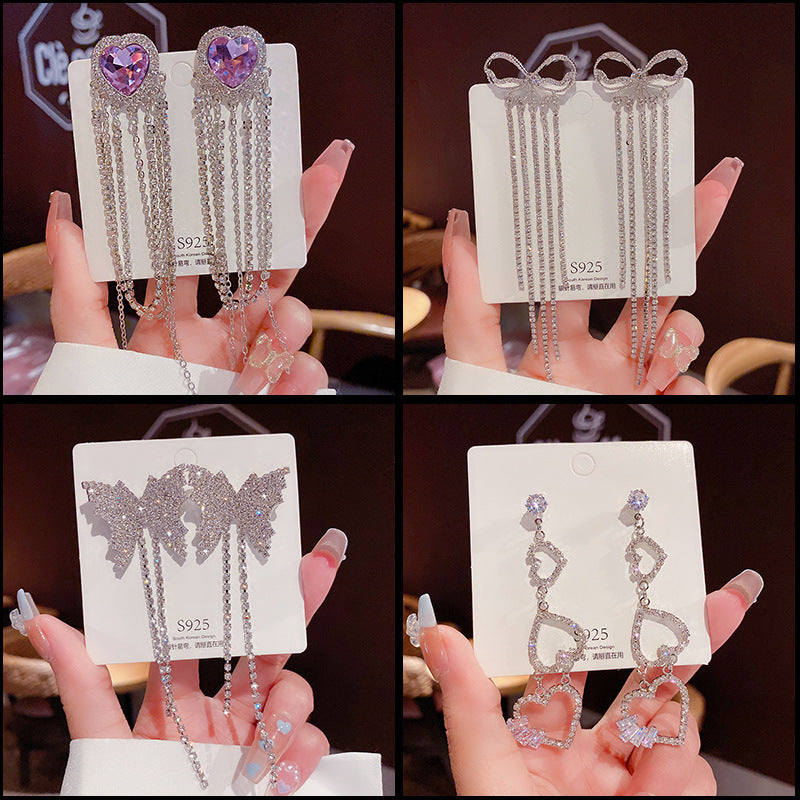 Sterling Silver Needle Light Luxury Pearl Earrings Graceful Personality - FASHIONKULTUR