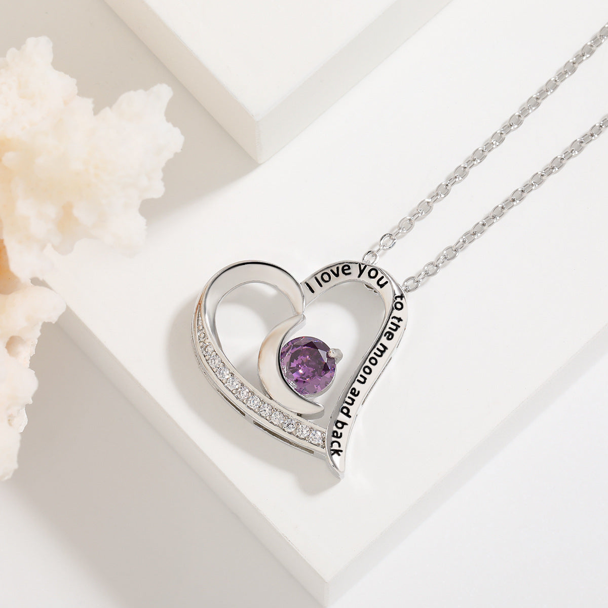 Love Necklace With Rhinestones And Letters Fashion Personality Heart-shaped Necklace Valentine's Day Gift - FASHIONKULTUR