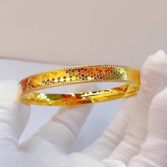 Dragon Scale Texture Bracelet Female Concave-convex Bright Surface Printed Scale Solid Bracelet - FASHIONKULTUR