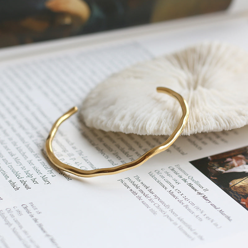 Tree Pattern Wave Irregular Opening Bracelet - FASHIONKULTUR