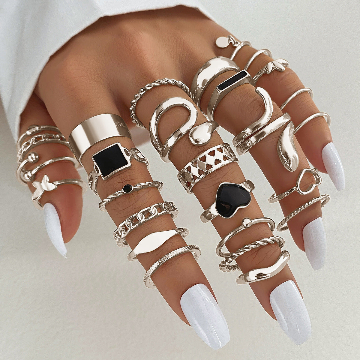 Ring Female Niche Senior Knuckle Ring 23 Pieces Suit - FASHIONKULTUR