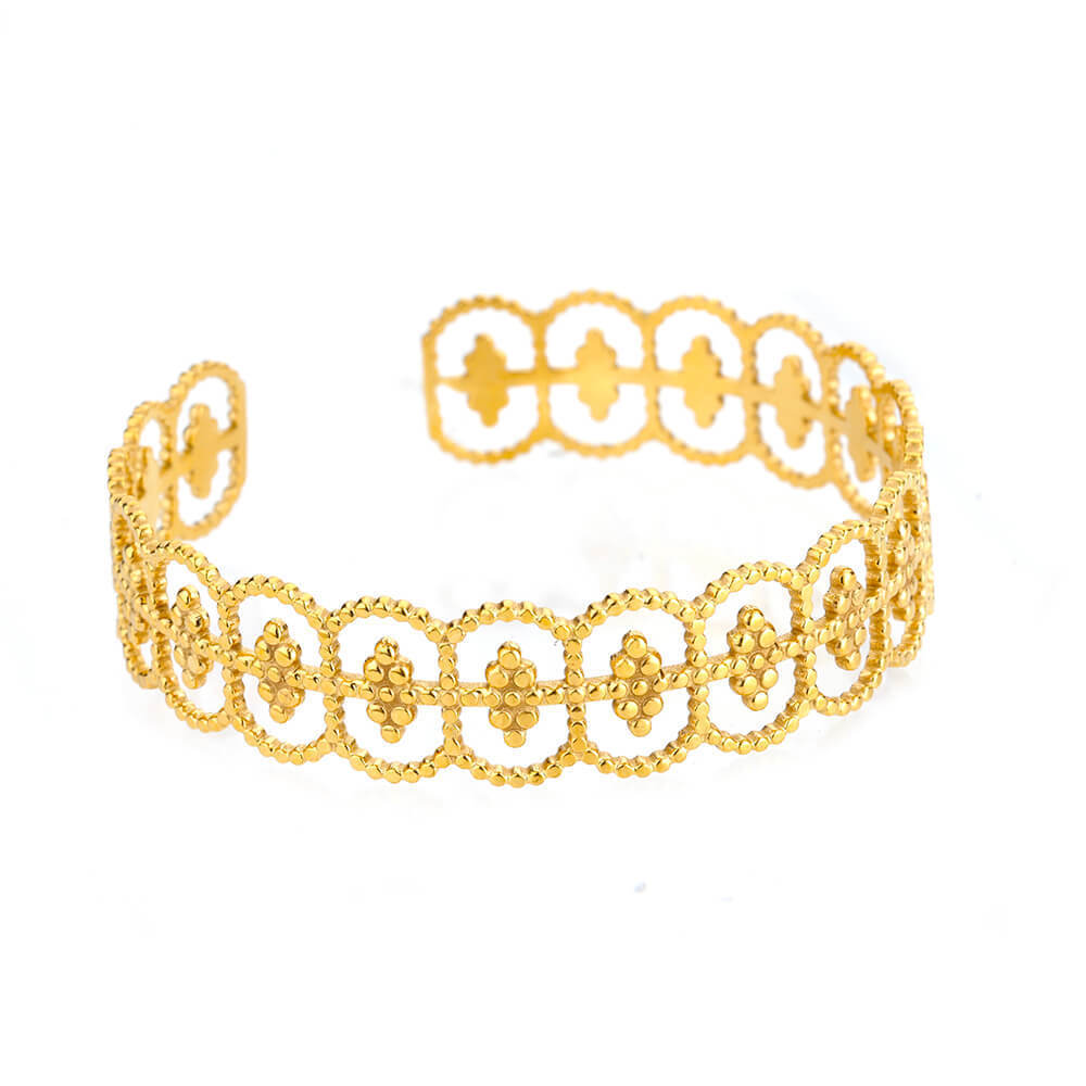 Simple Stainless Steel Opening Bracelet Female Ins Temperament Beating Pattern Irregular - FASHIONKULTUR