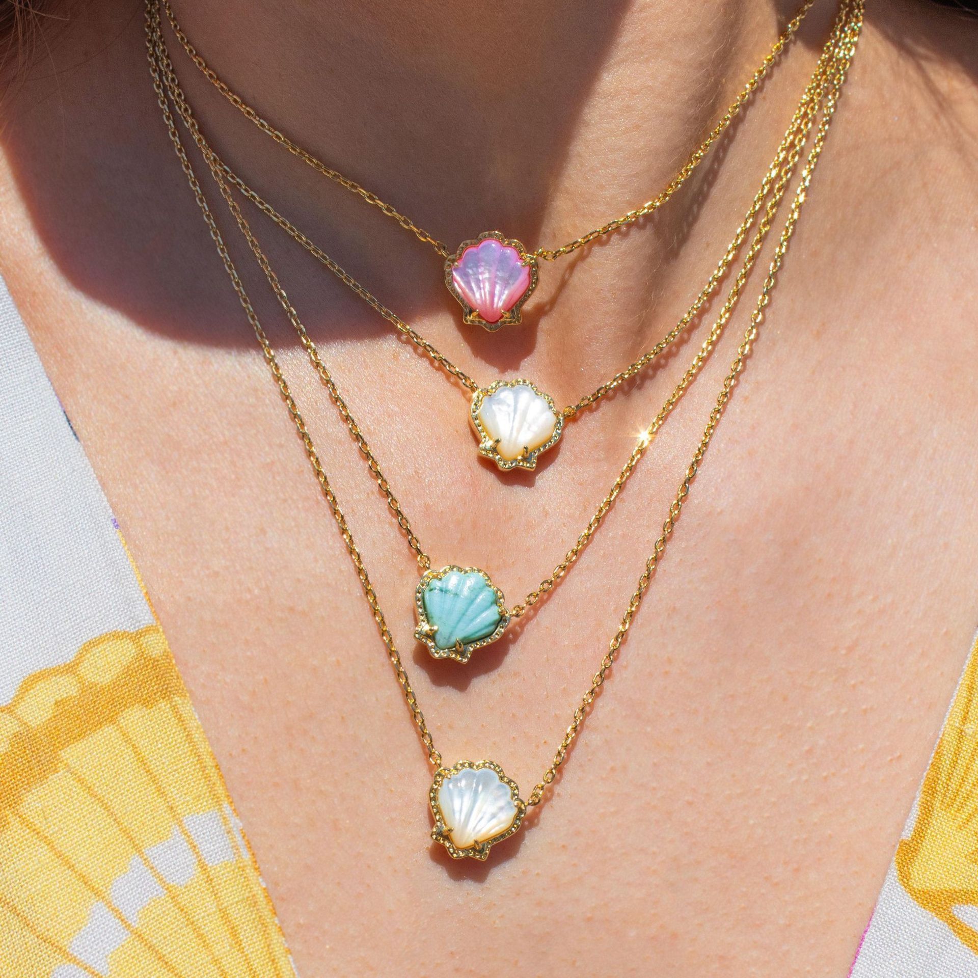 Aventurine Shell Conch Necklace Color - FASHIONKULTUR