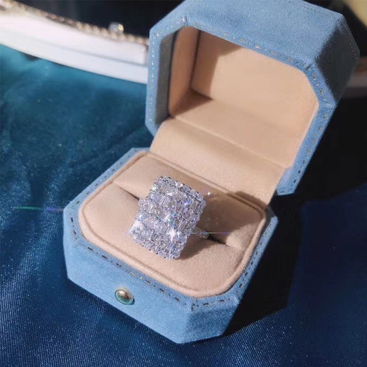 Ring Luxury Exaggerated Ladies Zircon 2-Piece Set - FASHIONKULTUR