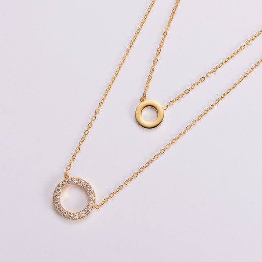 18K Electroplated Micro Inlaid Zircon Jewelry Ring Necklace For Women - FASHIONKULTUR