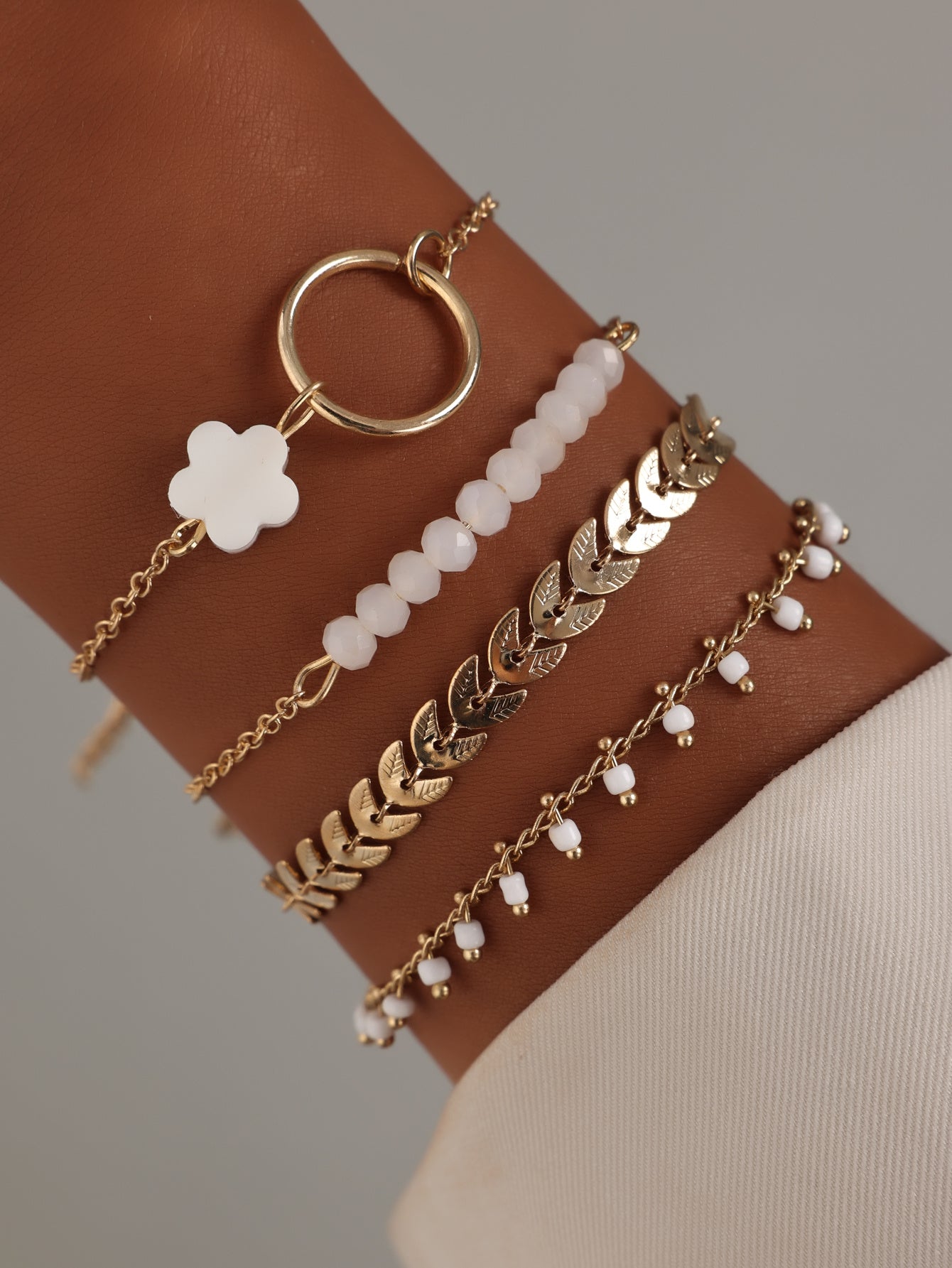 Geometric Chain European And American Style Metal Bracelet Personalized Circle Pattern Arrow Chain 4-piece Set Bracelet - FASHIONKULTUR