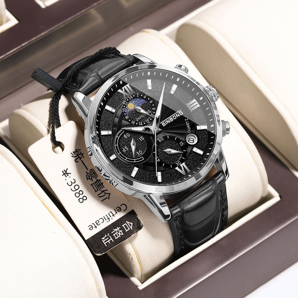 Simple Multifunctional Chronograph Waterproof Quartz Watch - FASHIONKULTUR