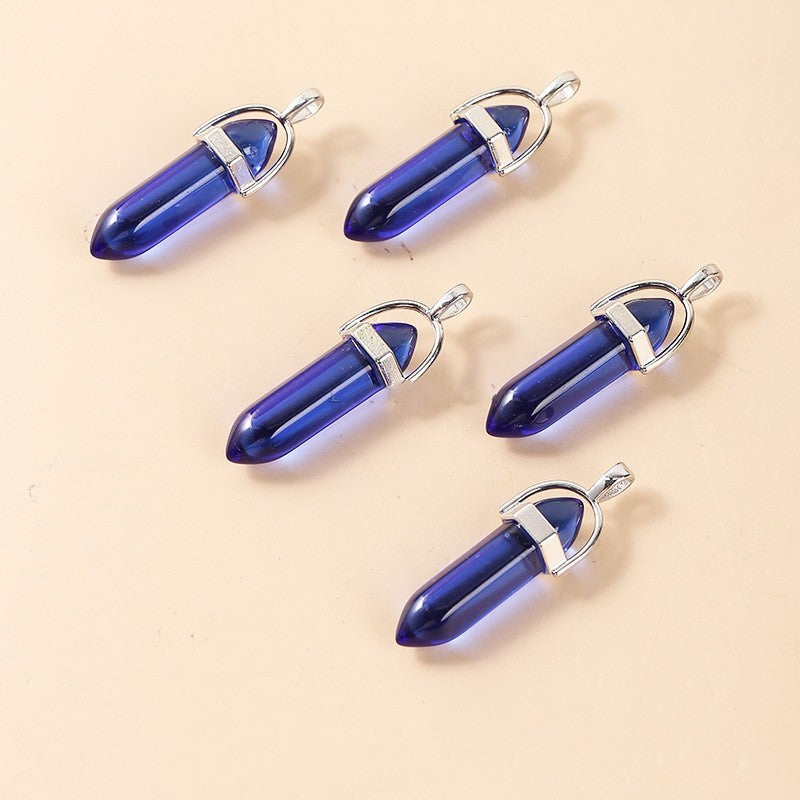 Multicolor Glass Hexagonal Column Pendant - FASHIONKULTUR