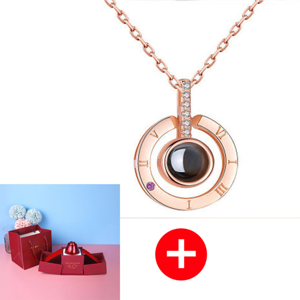 Hot Valentine's Day Gifts Metal Rose Jewelry Gift Box Necklace For Wedding Girlfriend Necklace Gifts - FASHIONKULTUR