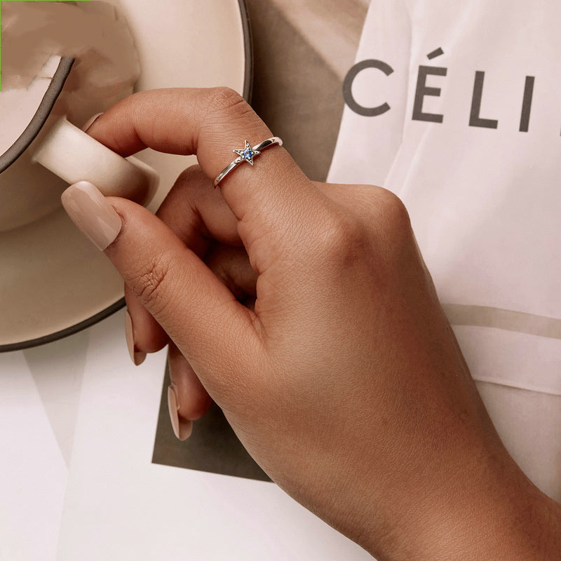 Delicate Starfish Ring With Diamonds - FASHIONKULTUR