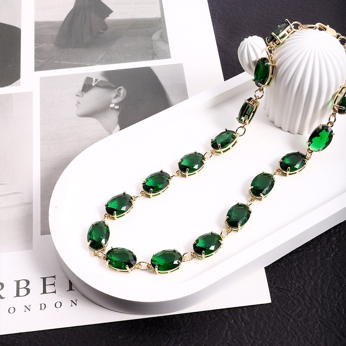 French Style High-grade Green Gem Necklace Luxury And Expensive - FASHIONKULTUR