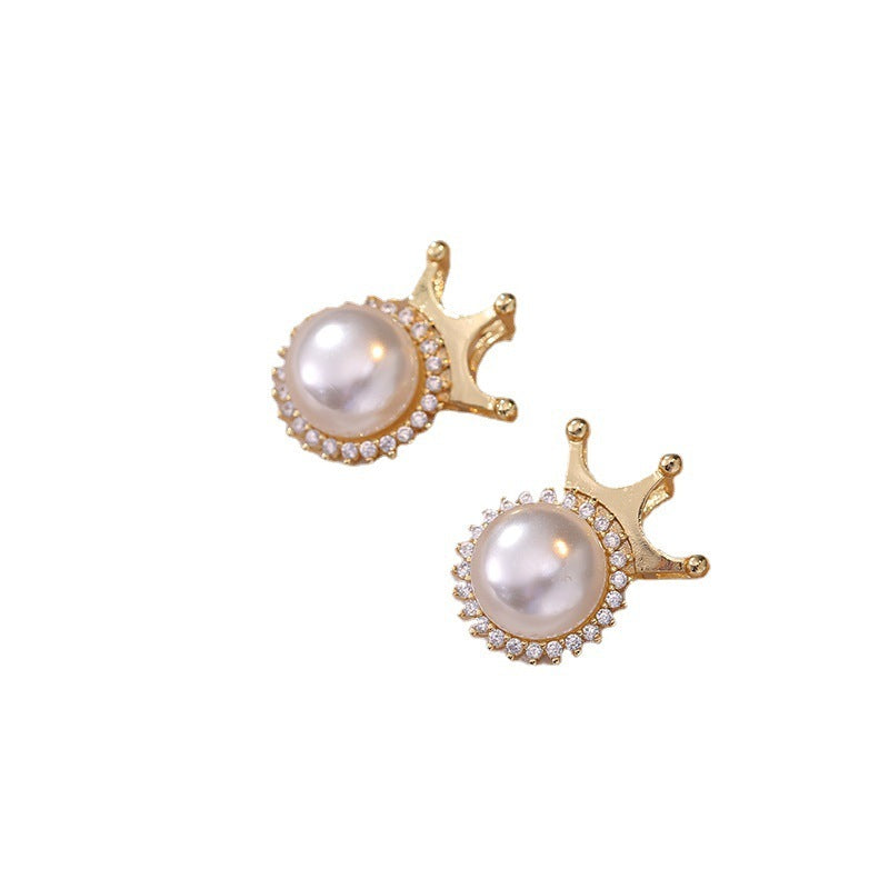 Crown Pearl Geometric Special Interest Light Luxury New Design Sense Pendant Elegant Outfit - FASHIONKULTUR