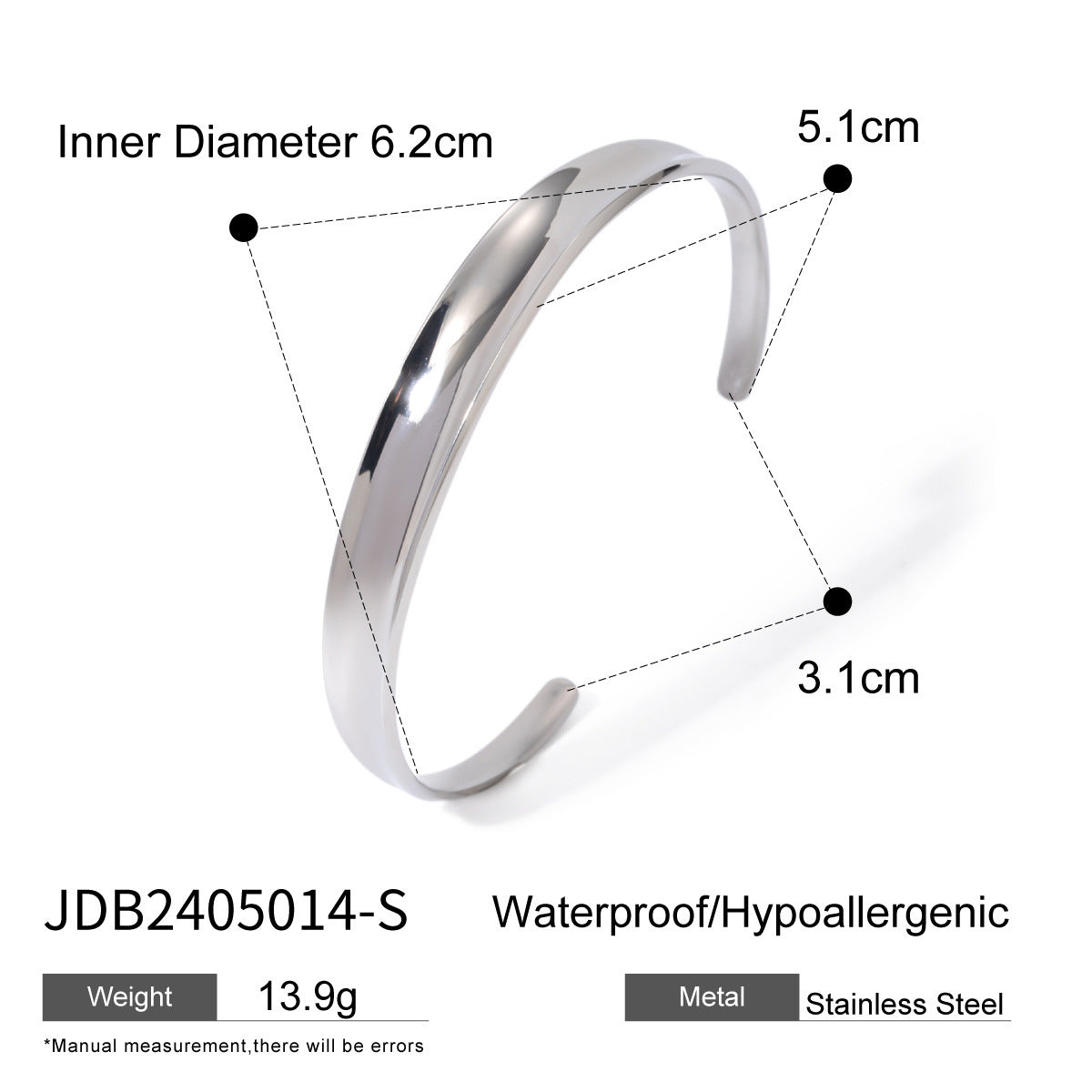 Stainless Steel Irregular Texture Spherical Open-ended Bracelet - FASHIONKULTUR
