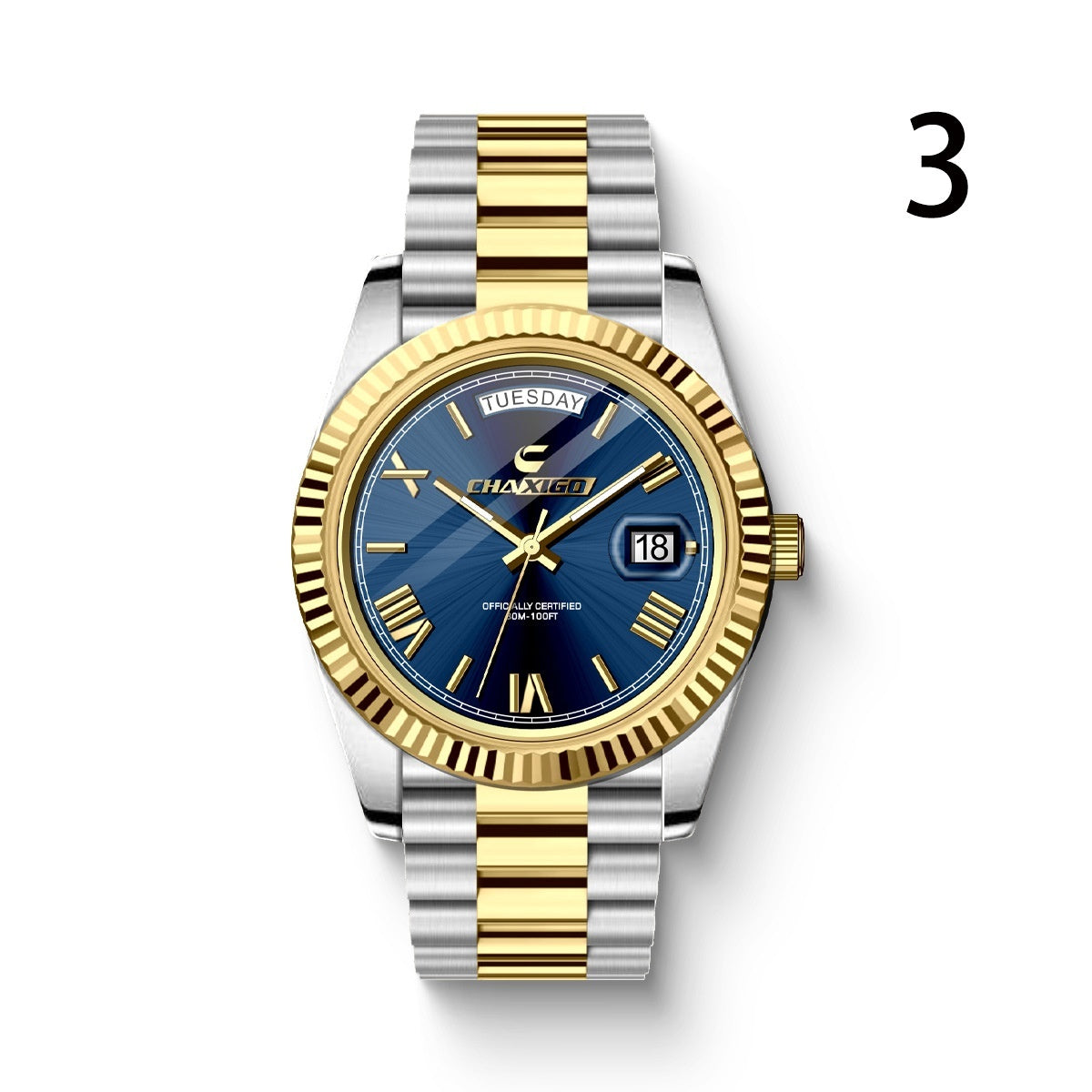 Fashion Men's Watch Steel Band Large Dial Quartz Wrist Watch - FASHIONKULTUR
