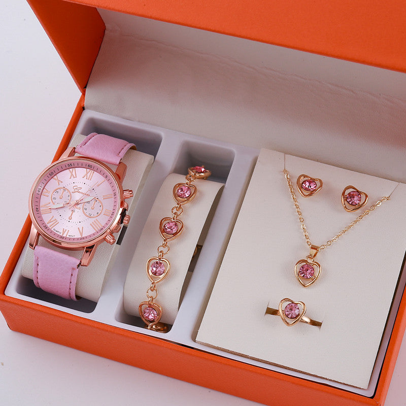 Ladies Graduated Belt Watch Jewelry Set - FASHIONKULTUR