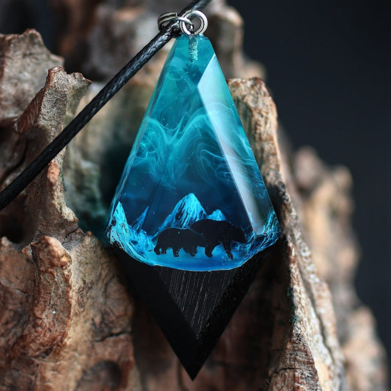 Aurora Resin Luminous Pendant Necklace - FASHIONKULTUR