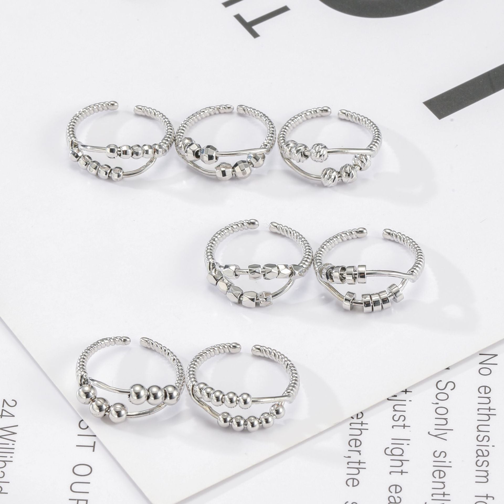 Rotating Ring Simple Vintage Two Layer Cross - FASHIONKULTUR