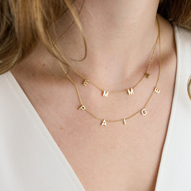 Women's Personalized Name Pendant Necklace, Necklace, Initial Chain, Friendship Gift - FASHIONKULTUR