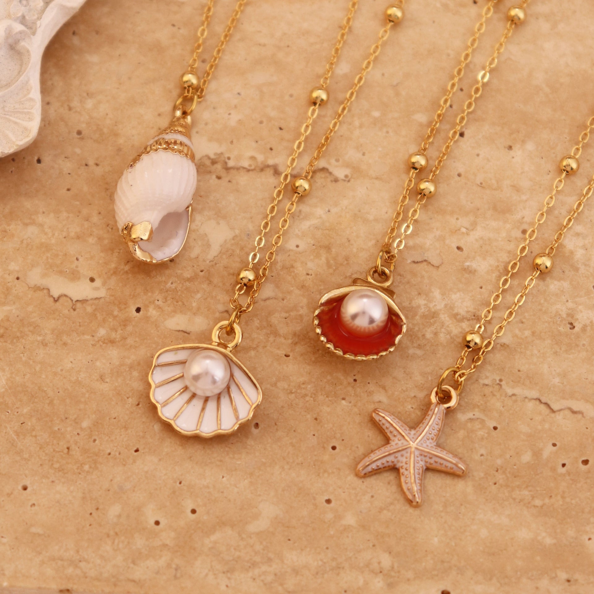 Non-fading Titanium Steel Pearl Shell Conch Necklace For Women - FASHIONKULTUR