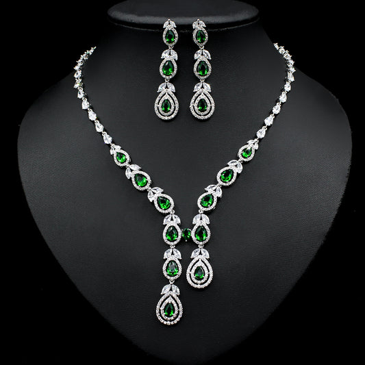 Jewelry Temperament Set Chain Ladies Earrings Necklace Two Piece - FASHIONKULTUR