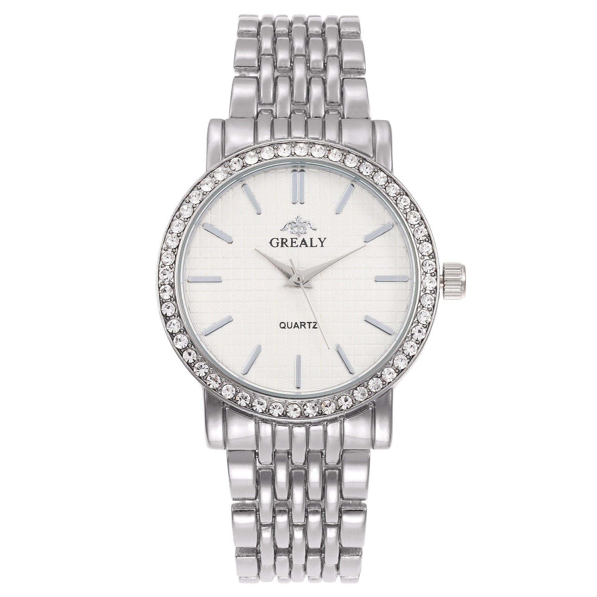 Men's And Women's Simple Casual Quartz Watch With Steel Strap And Diamond - FASHIONKULTUR