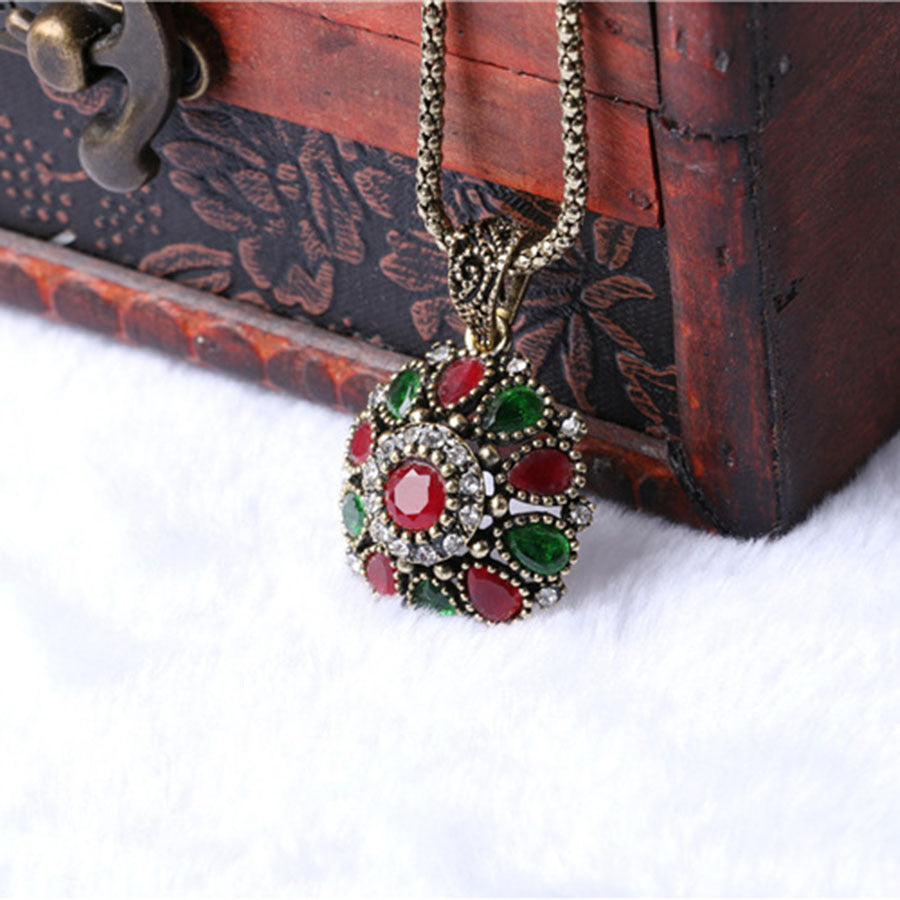 Antique Wedding Necklace Ring Earring Jewelry Set - FASHIONKULTUR