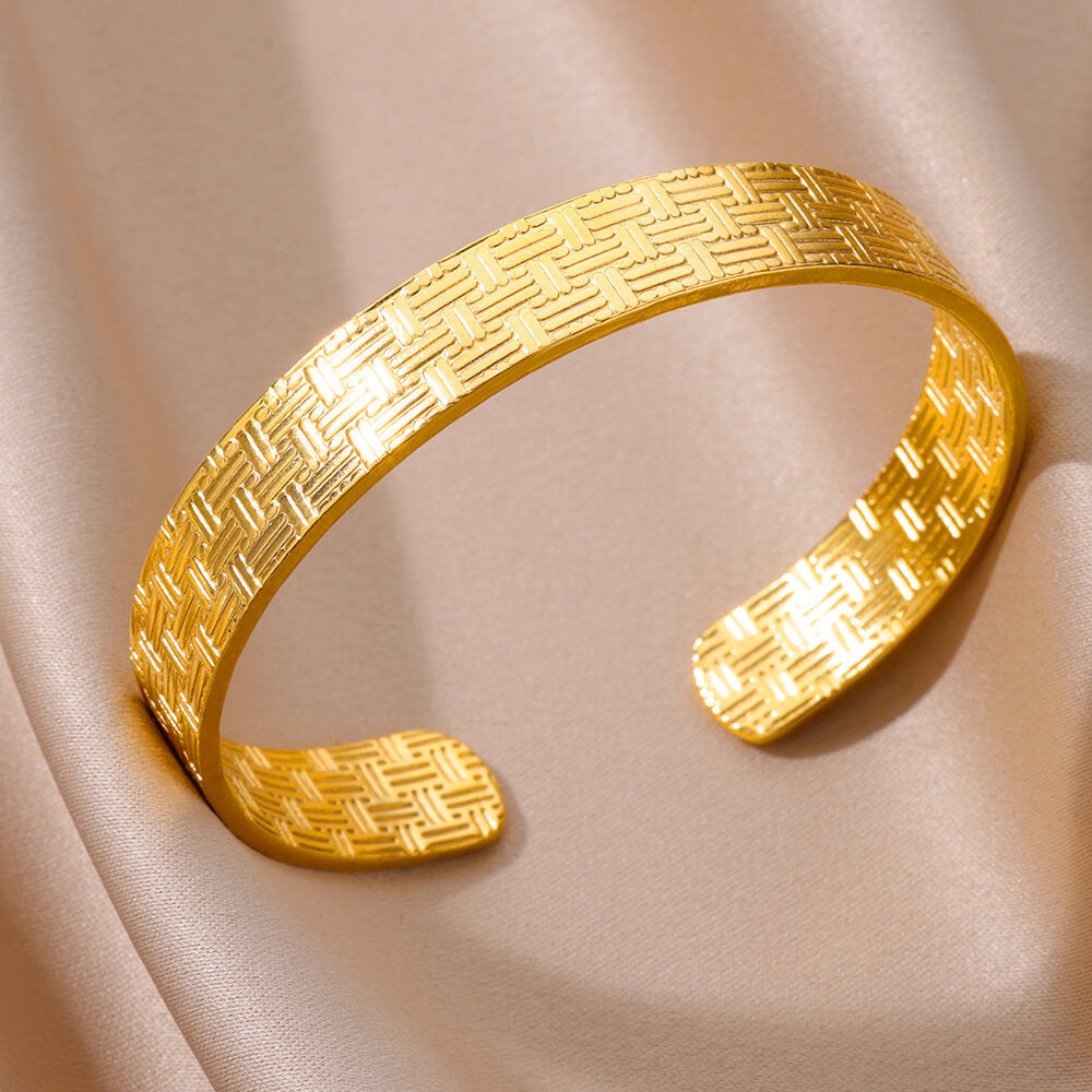 Simple Stainless Steel Opening Bracelet Female Ins Temperament Beating Pattern Irregular - FASHIONKULTUR