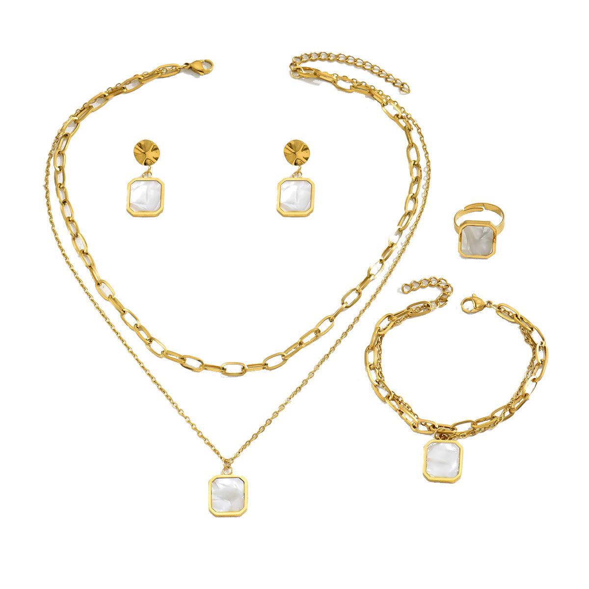 Bracelet Necklace Earrings Jewelry With Shells - FASHIONKULTUR