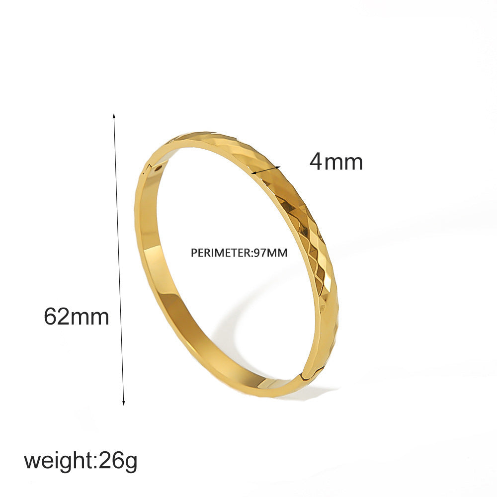 Ins Style Diamond-shaped Sparkling Titanium Steel Bracelet Does Not Fade - FASHIONKULTUR