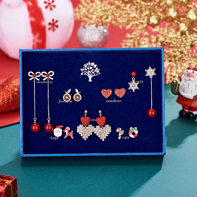 Silver Needle Christmas Jewelry Earring Set - FASHIONKULTUR