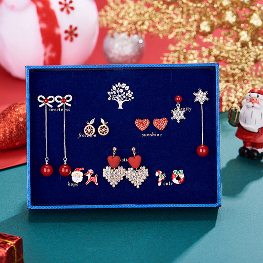Silver Needle Christmas Jewelry Earring Set - FASHIONKULTUR