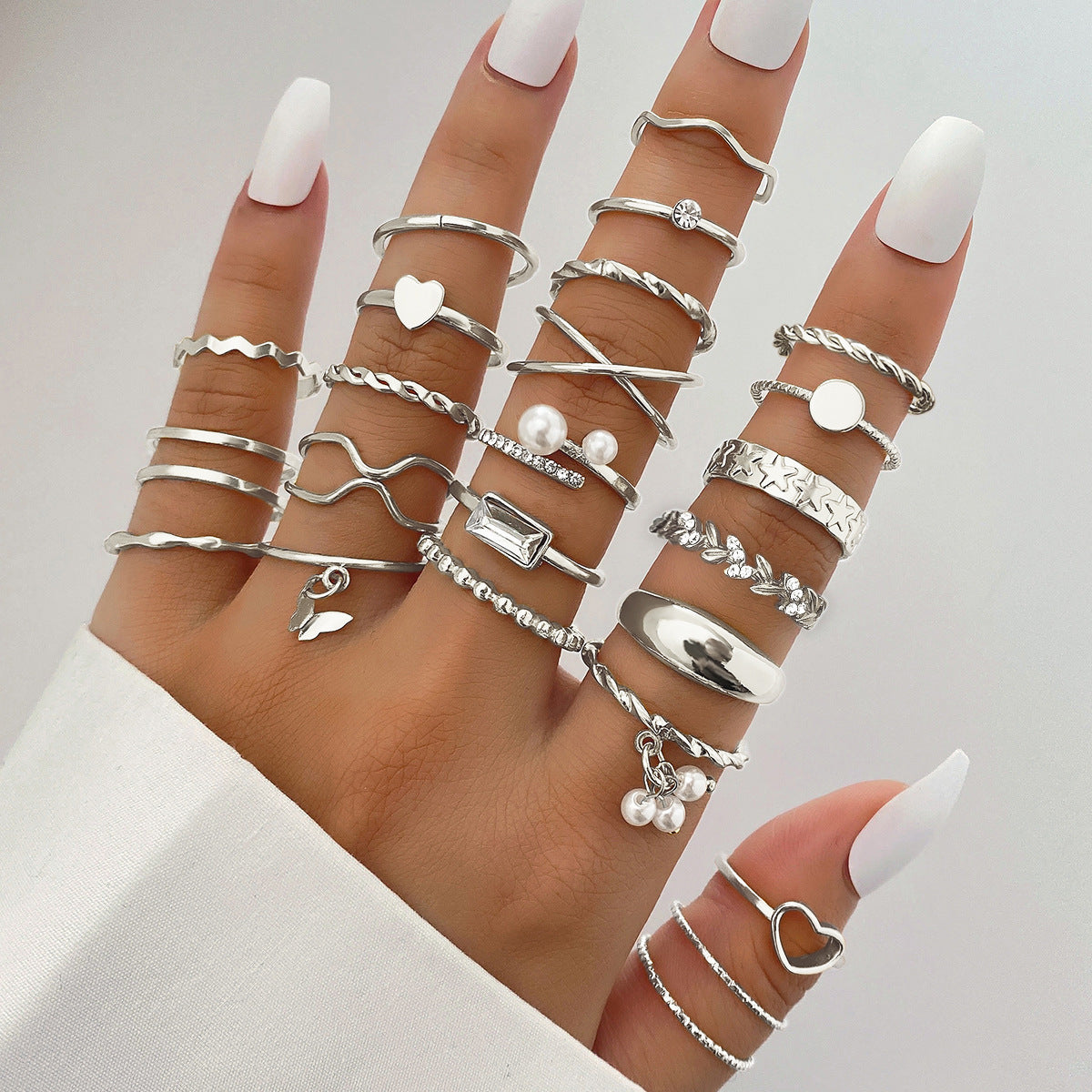 Ring Female Niche Senior Knuckle Ring 23 Pieces Suit - FASHIONKULTUR