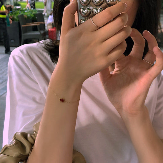 Women's Summer New Simple Little Red Heart Bracelet - FASHIONKULTUR