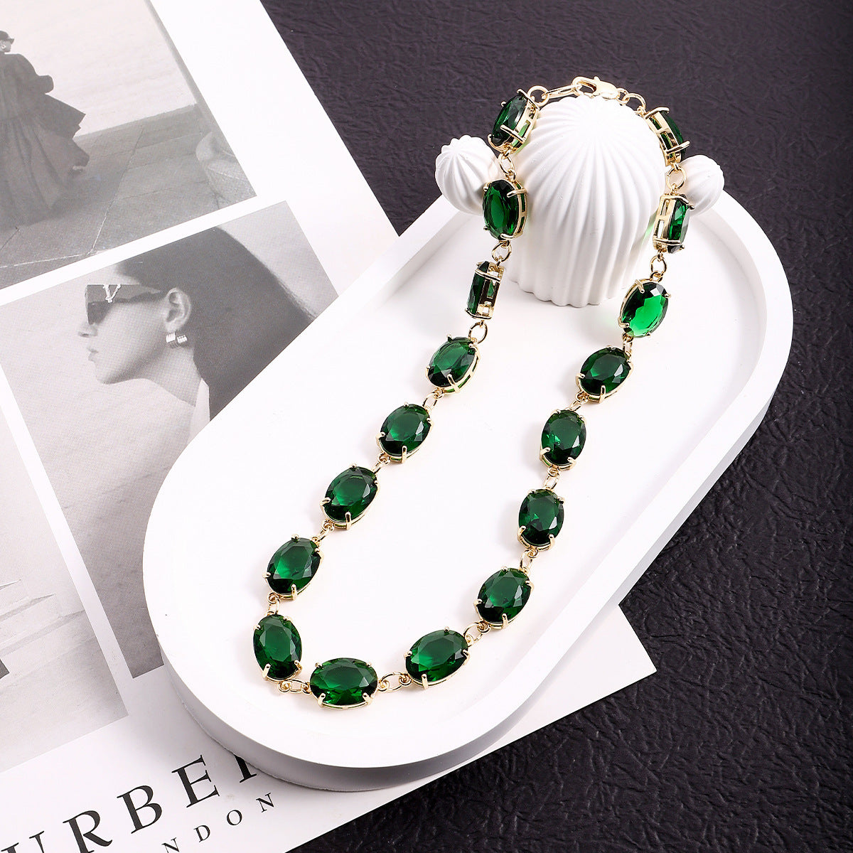 French Style High-grade Green Gem Necklace Luxury And Expensive - FASHIONKULTUR
