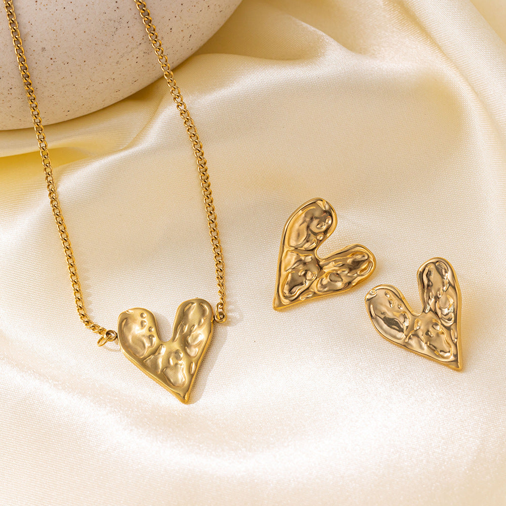 Stainless Steel Necklace Earrings Women's Jewelry Suit - FASHIONKULTUR