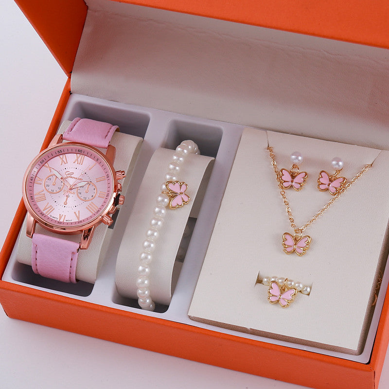 Ladies Graduated Belt Watch Jewelry Set - FASHIONKULTUR