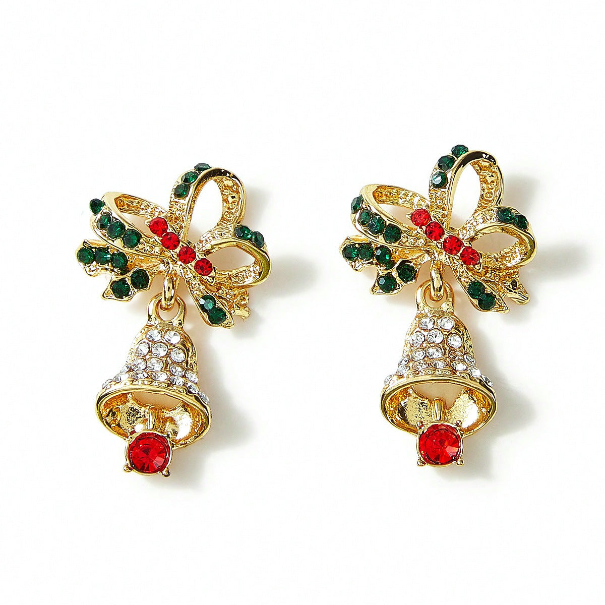 Jingle Jingle Exquisite Full Diamond Christmas Color Earrings - FASHIONKULTUR