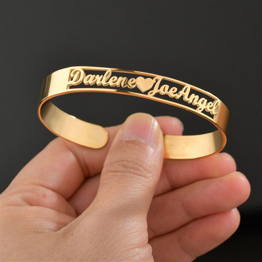 Customized Name Bracelet Personalized Custom Bangles Stainless Steel Jewelry - FASHIONKULTUR