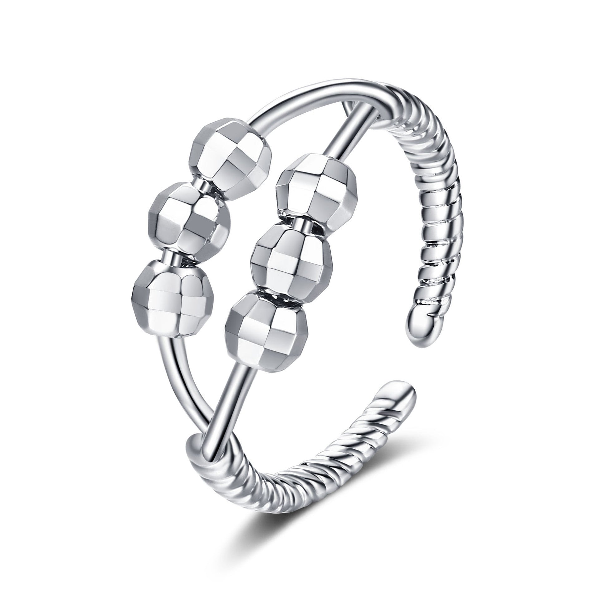 Rotating Ring Simple Vintage Two Layer Cross - FASHIONKULTUR