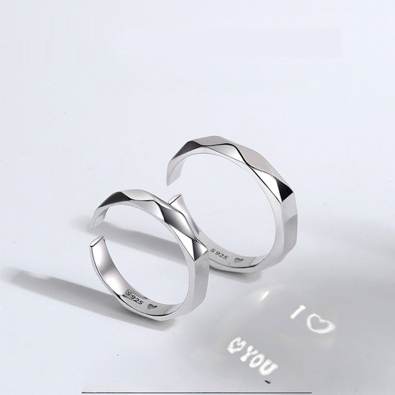 S925 Sterling Silver Rings By Light Reflect Show Surprise Love Pattern Surface Hidden New Jewelry Romantic Party Gift Wedding Engagement - FASHIONKULTUR