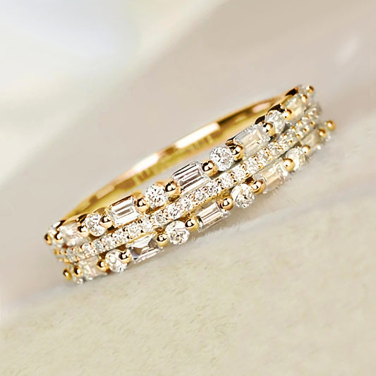 Multilayer Ring Three-layer Fine Circle Line Setting - FASHIONKULTUR