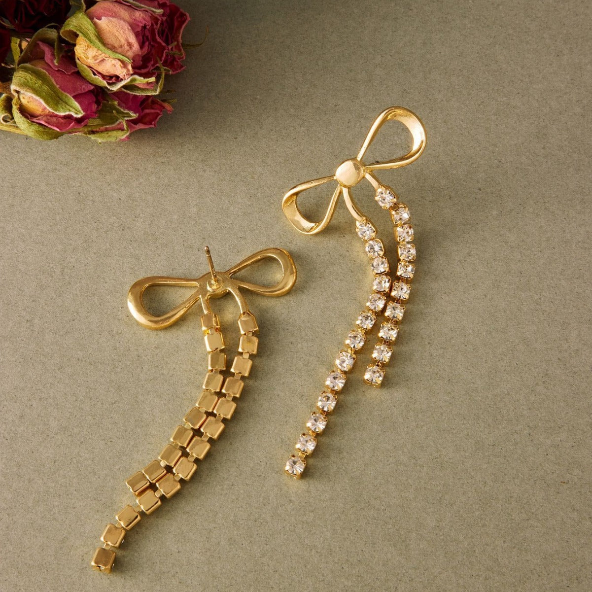 Fashion Temperament And Beautiful Bow Tassel Long Earrings Cold Style High-grade Diamond - FASHIONKULTUR