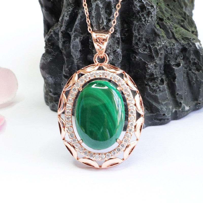 Natural Malachite Pigeon Egg Pendant Female Color Treasure Pendant Jewelry Accessories - FASHIONKULTUR